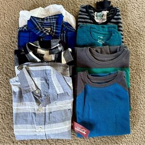 Lot 8X Boys Long Sleeve Dress Shirts Buttons Sizes 8 NWT Sonoma, Cat Jack, More.